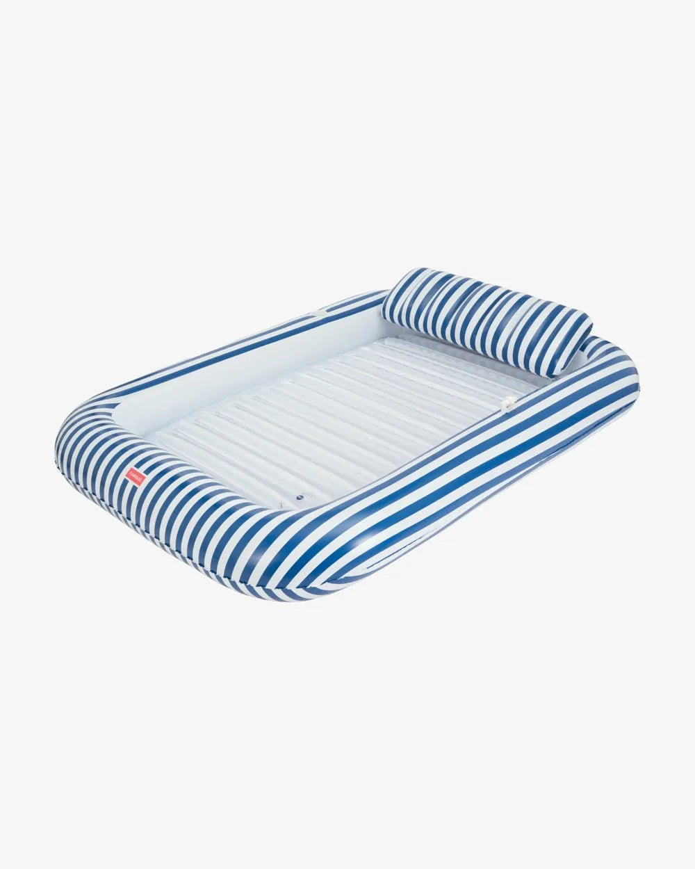 Colchoneta hinchable azul marino con almohada