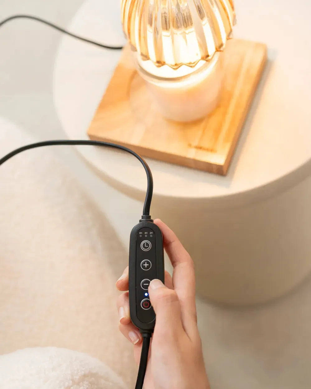 Lampara beige para velas